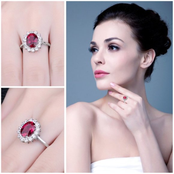 ❤️ Elegant 2.6ct Ruby Ring - 925 Sterling Silver 💍 - Picture 6 of 7